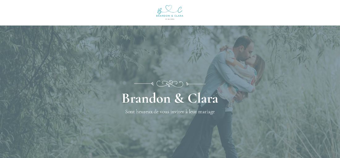 Démo Douce Promesse : page d’accueil du site de Brandon et Clara